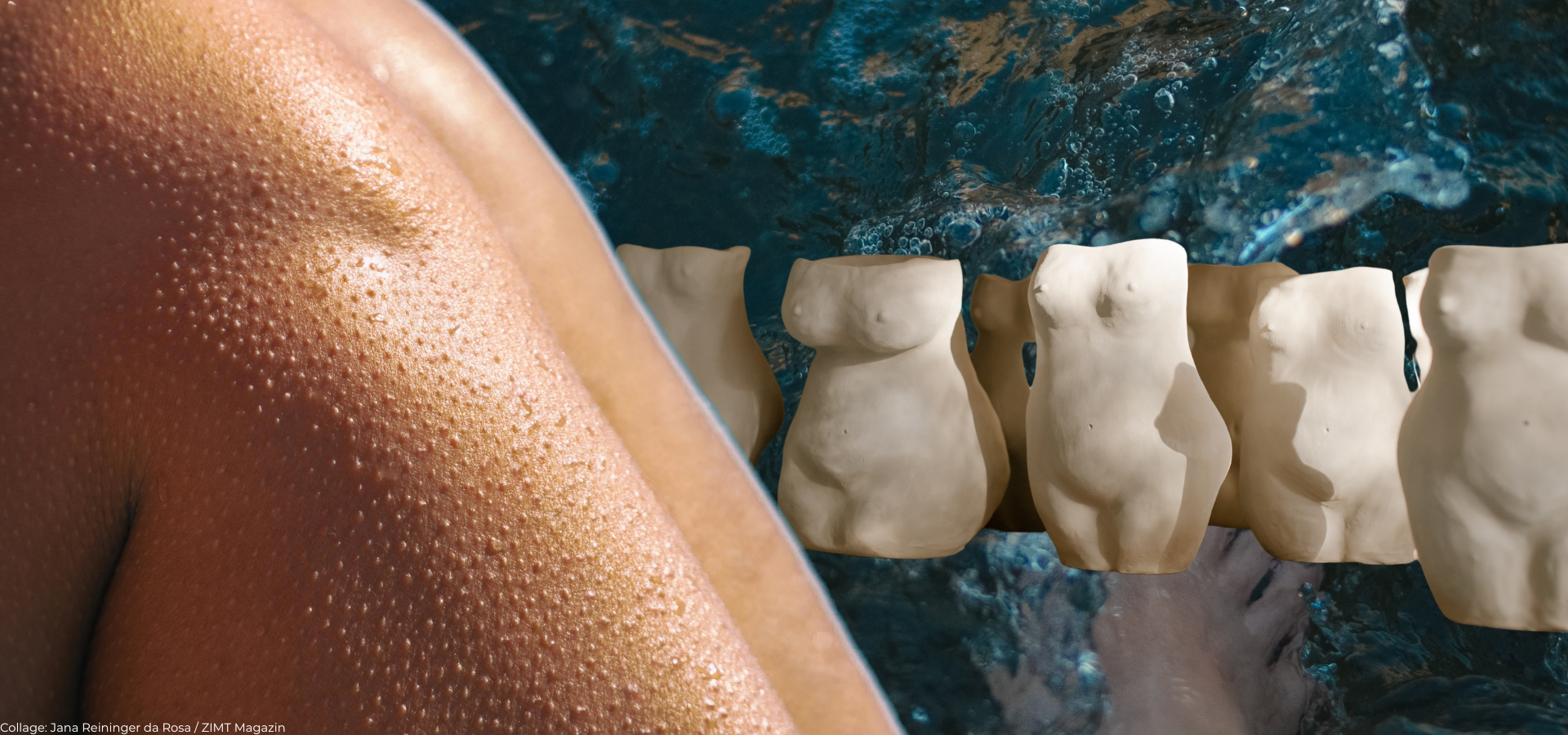 Illustration: weiblich gelesene Figur hält Kuchen an der offenen Backofentür, Sprachblase mit Herz, im Hintergrund männlich gelesene Figur hält mit einer Hand eine Schüssel, im Vordergrund Radio mit Lautstärkezeichen